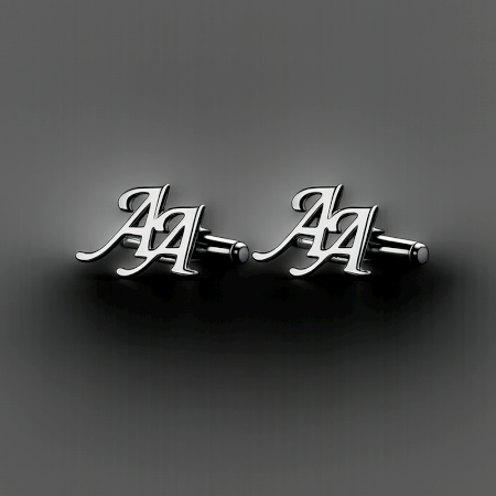 Handmade 925 Sterling Silver AA Initial Cufflinks Pair